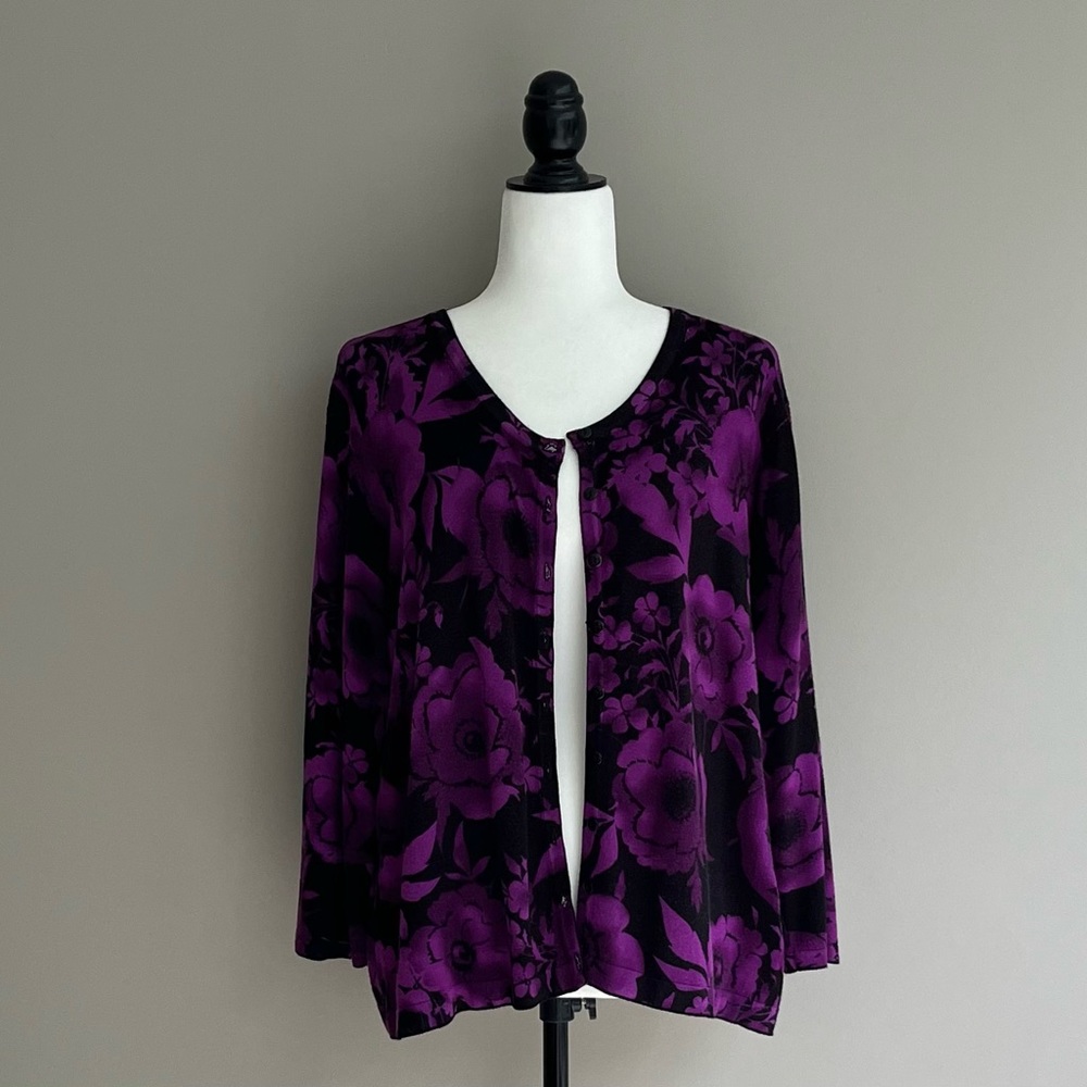 Precis petite black and purple cardigan